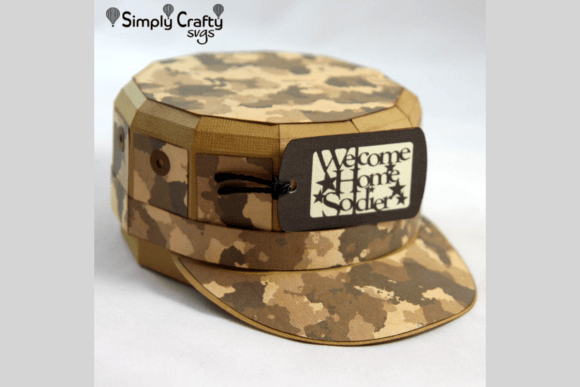 3D Military Fatigue Hat SVG for Independence Day & Patriotic Merch