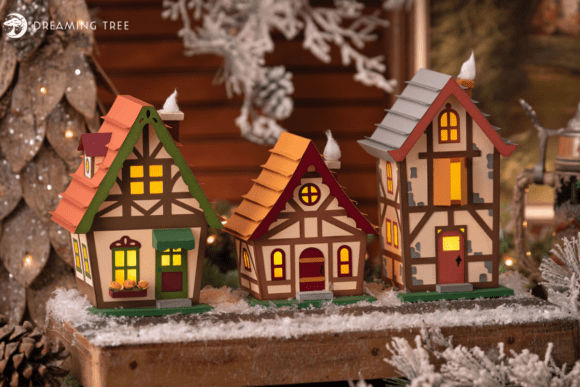 Bavarian Village SVG Bundle: 3D Houses for Cozy Craft Designs