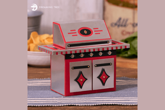 BBQ Grill Gift Treat Box SVG: A Festive 3D SVG for Playful Brand Packaging