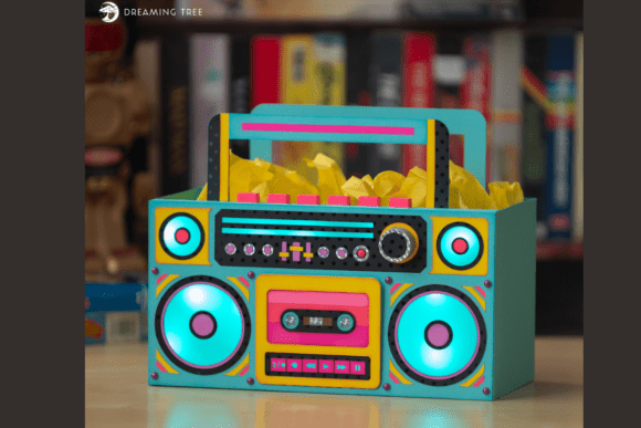 Boombox Gift Bag SVG: A 3D SVG for Life Events That Makes Design Pop