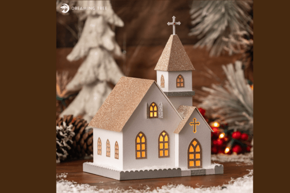 Cardinal Chapel SVG: A 3D SVG Christmas Design for Elegant Branding