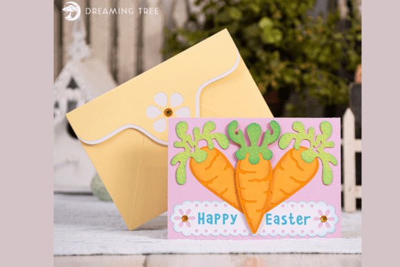 Carrot Card SVG: A 3D Easter Design That Delights Audiences