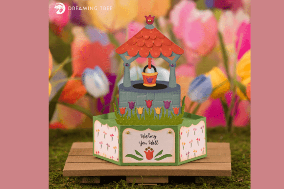 Charming Wishing Well Pop-Up Card SVG for 3D Crafting & Pop-Up Cards