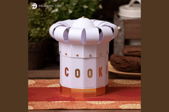 Chef Hat Cookie Jar 3D SVG for Centerpiece Digital Designs