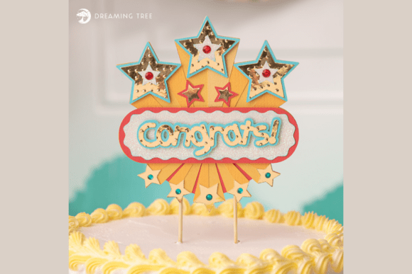 Congrats Cake Topper SVG for Birthdays – A 3D SVG That Celebrates in Style