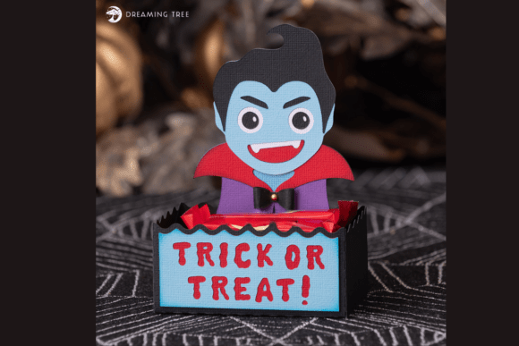 Dracula Treat Holder 3D SVG for Halloween Crafting