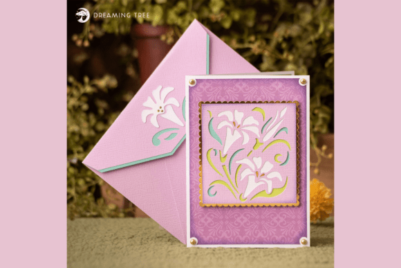 Elegant 3D SVG Easter Lilies Card for Greeting & Commercial Design