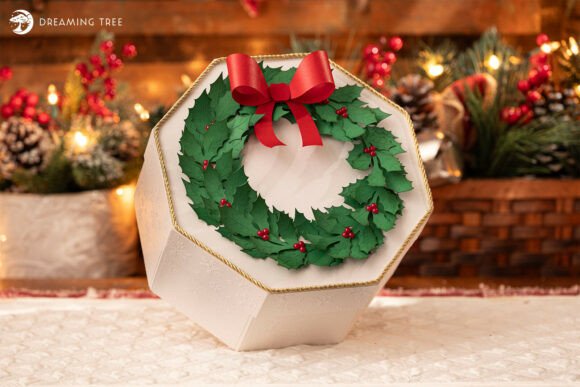 Evergreen Elegance 3D SVG Gift Box for Christmas Designs