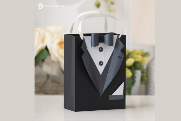 Groom Gift Bag SVG: 3D Design for Life Events And Celebrations