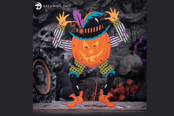 Jolly Jointed Pumpkin Head 3D SVG for Halloween Designs