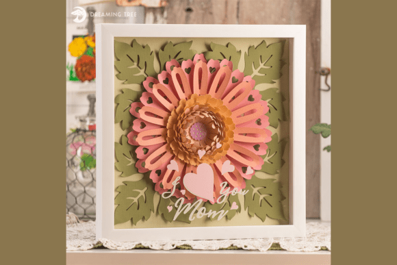 Lollipop Daisy Paper Sculpture 3D SVG for Mother's Day Crafts