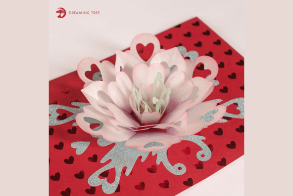 Love Blossom Pop-Up Card SVG – A 3D Valentine's Day Design for Emotional Branding