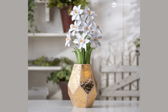 Paperwhites Floral Arrangement SVG: Elegant 3D Design for Greeting Cards & Digital Products