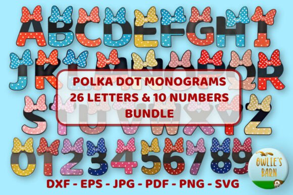 Polka-Dot Monograms Bundle: 3D SVG Magic for Birthday Branding