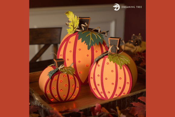 Pumpkin Patch Light Ups SVG: Halloween 3D Design for Cozy Autumn Campaigns
