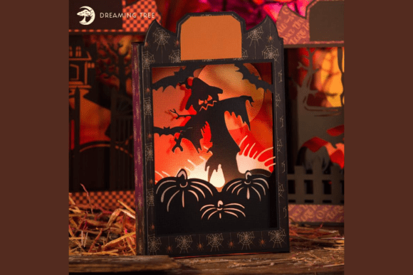 Scarecrow Halloween Paperscape Box Card SVG: A 3D Design for Festive Branding