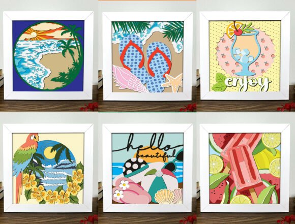 Summer Beach Layered SVG Set: Design Review for Real Embroidery Projects