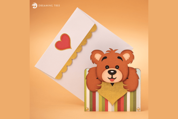 Teddy Gift Card Holder 3D SVG for Cute Handmade Crafts