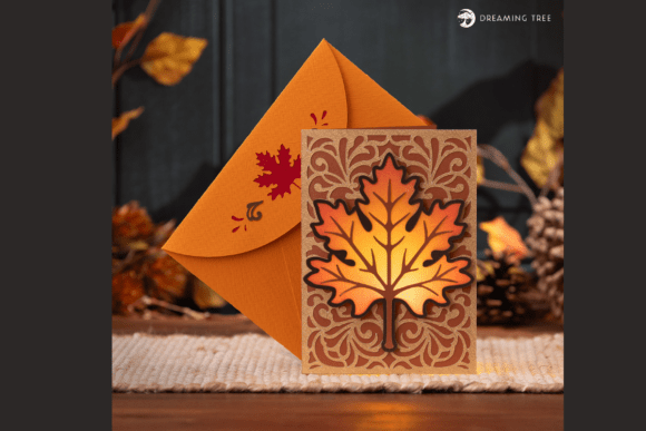 Timeless Maple Card SVG: Fall-Inspired 3D Design for Content Publishers